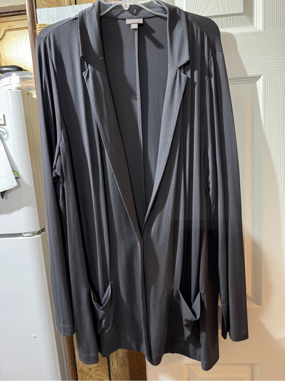 J. Jill Dark Gray Open-Front Drapey Blazer